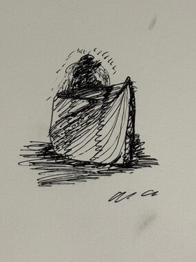 Completely custom Minimalist Black Ink Sketch Wall Art - Hand-Drawn Home Art